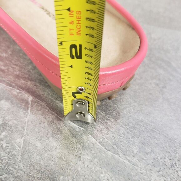 Isaac Mizrahi Live Chain Loafer Womens 7 Medium Pink Square Moc Toe Shoes - Picture 12 of 12